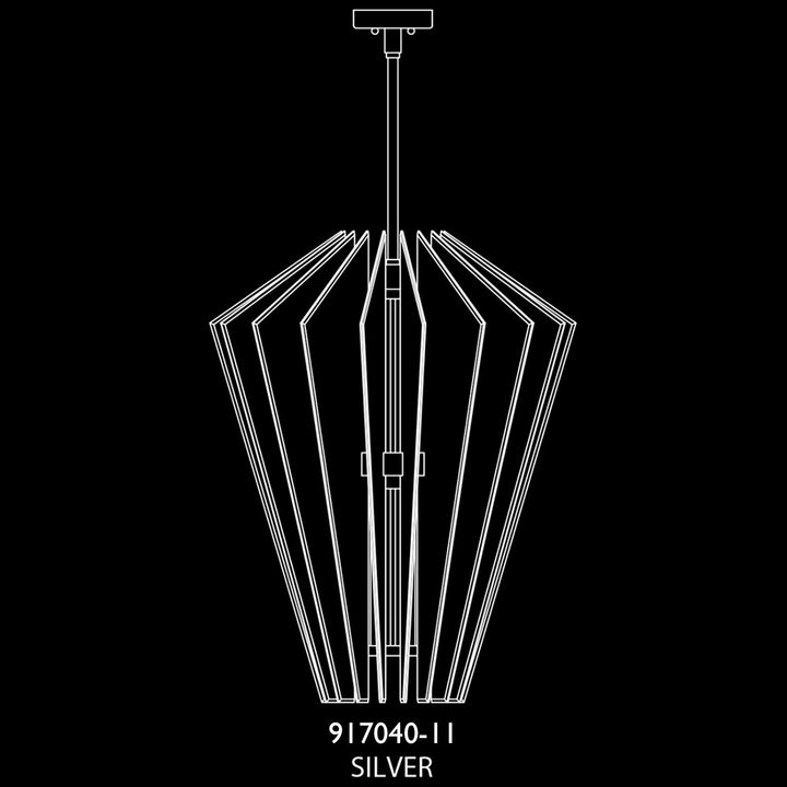 Fine Art Handcrafted Lighting Newton 28"W Round Pendant in Standard Silver Leaf, Up Glass (917040-11ST)