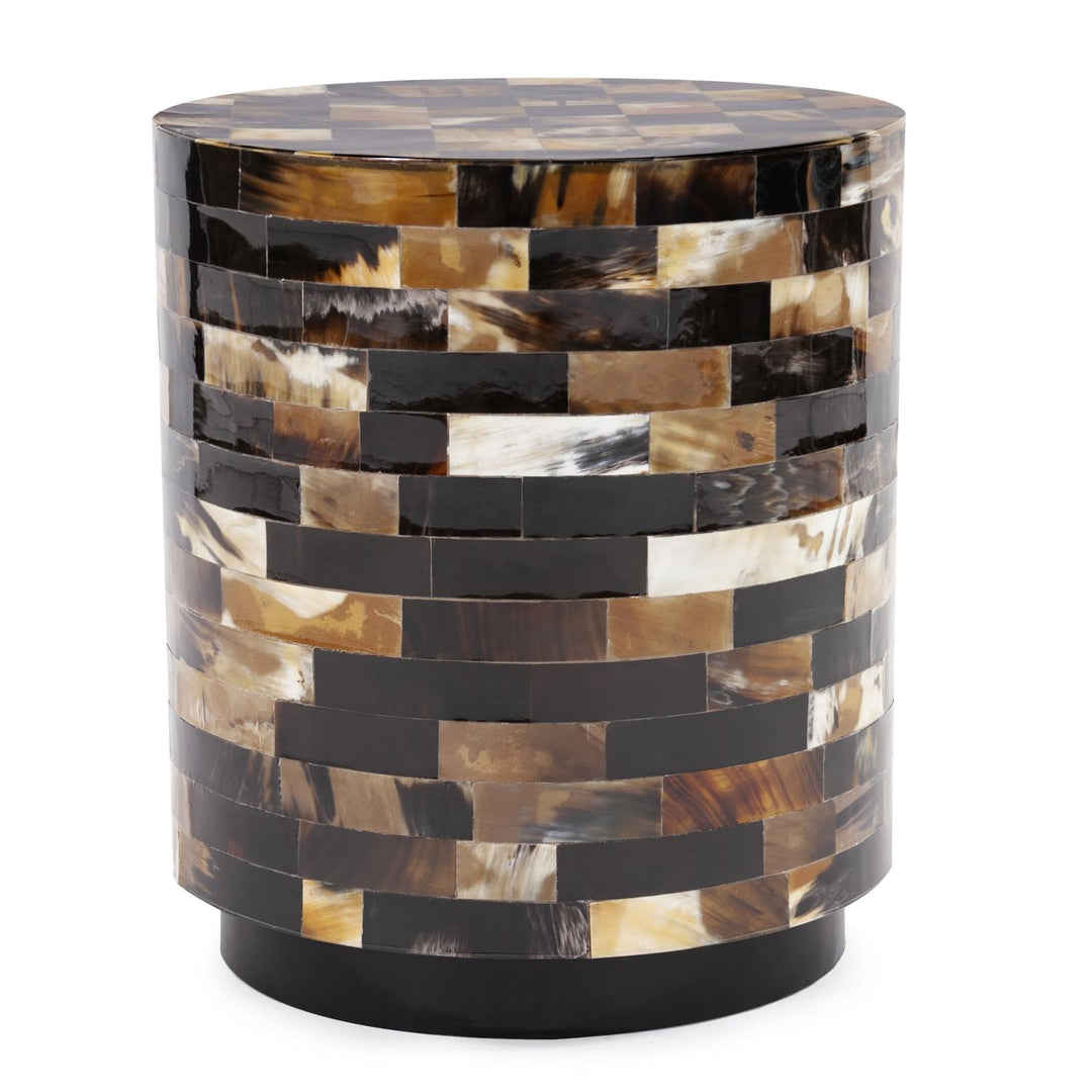 Howard Elliott Collection Elias Round Tiled Horn Stool