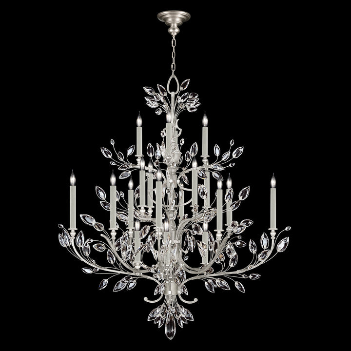 Fine Art Handcrafted Lighting Crystal Laurel 57"W Round Chandelier in Standard Silver Leaf (771140-SF4)