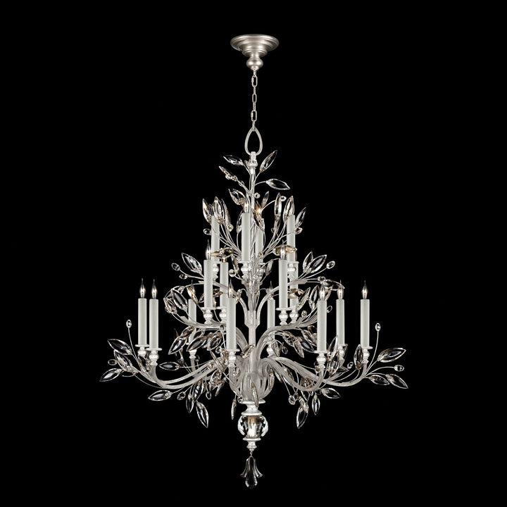 Fine Art Handcrafted Lighting Crystal Laurel 45"W Round Chandelier in Standard Silver Leaf (759440-SF4)