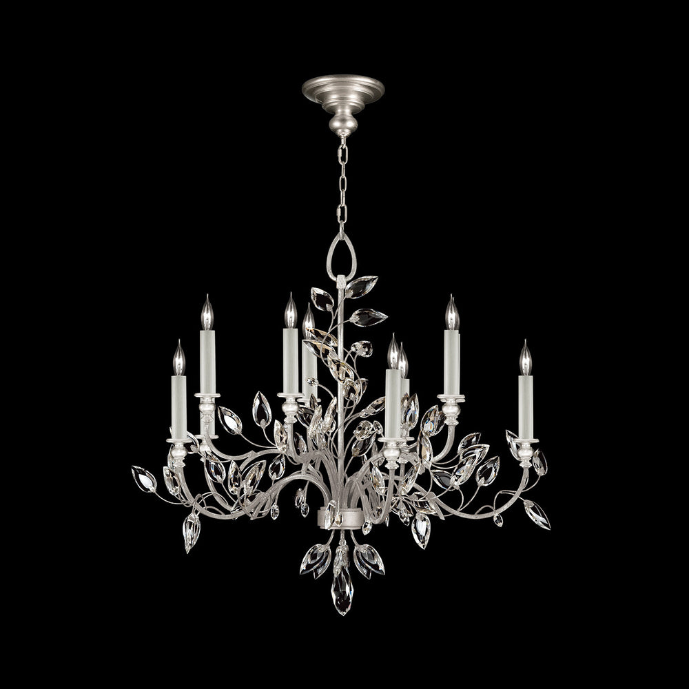 Fine Art Handcrafted Lighting Crystal Laurel 43"W Round Chandelier in Standard Silver Leaf (753140-SF4)
