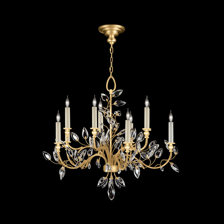 Fine Art Handcrafted Lighting Crystal Laurel 43"W Round Chandelier in Standard Gold Leaf (753140-SF3)