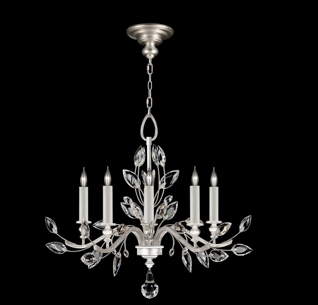 Fine Art Handcrafted Lighting Crystal Laurel 32"W Round Chandelier in Standard Silver Leaf (753040-SF4)