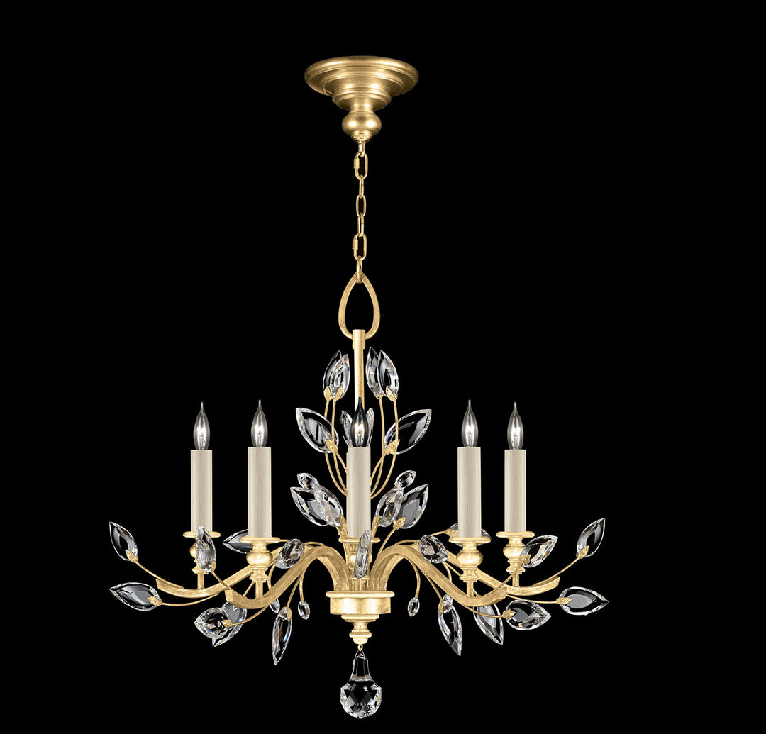 Fine Art Handcrafted Lighting Crystal Laurel 32"W Round Chandelier in Standard Gold Leaf (753040-SF3)