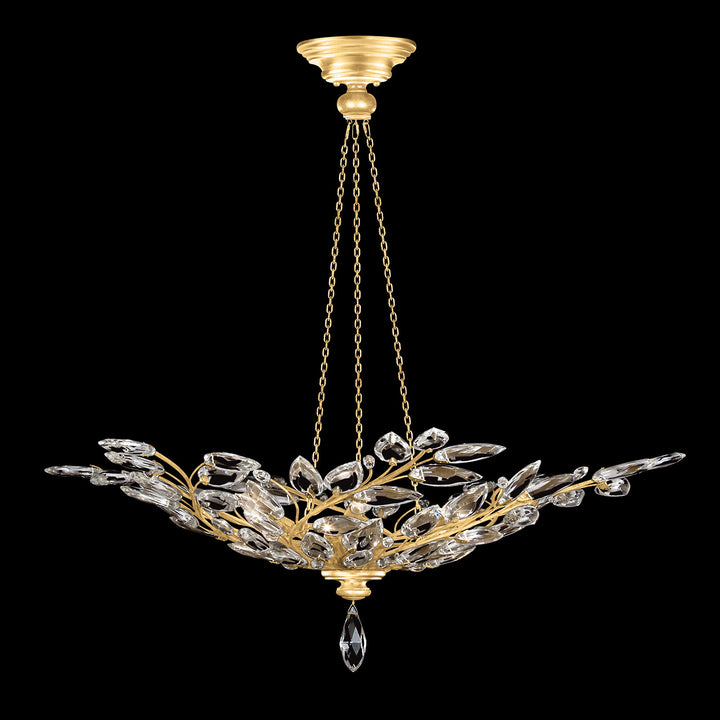 Fine Art Handcrafted Lighting Crystal Laurel 47"W Round Pendant in Standard Gold Leaf (753740-SF3)