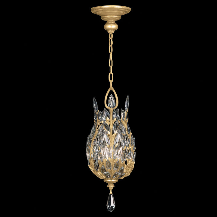 Fine Art Handcrafted Lighting Crystal Laurel 11"W Round Pendant in Standard Gold Leaf (804640-SF3)