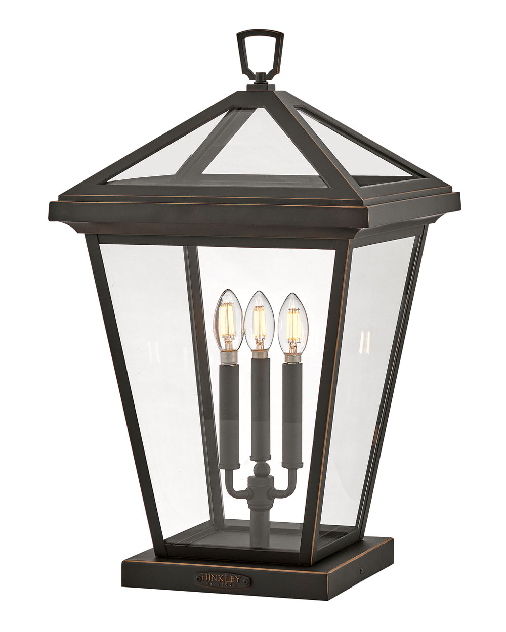 Hinkley Alford Place Outdoor Pier Mount Lantern Grande Pier Mount Lantern Oil Rubbed Bronze 2557OZ