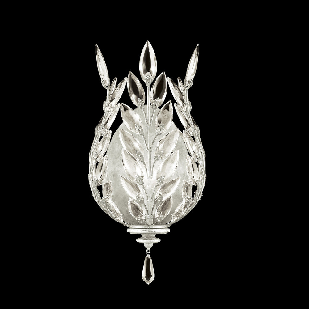 Fine Art Handcrafted Lighting Crystal Laurel 17"H Sconce in Standard Silver Leaf (759550-SF4)
