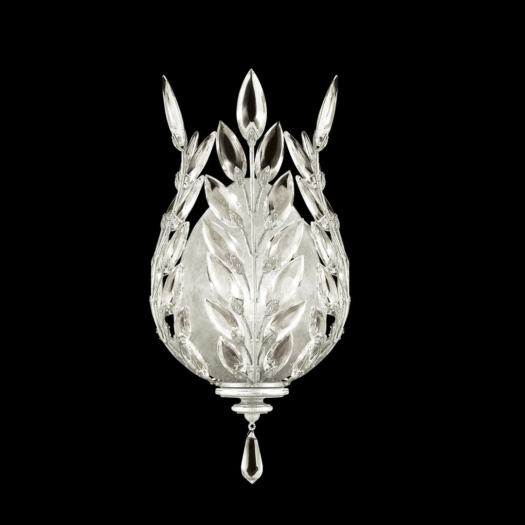 Fine Art Handcrafted Lighting Crystal Laurel 17"H Sconce in Standard Silver Leaf (759550-SF4)