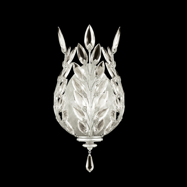 Fine Art Handcrafted Lighting Crystal Laurel 17"H Sconce in Standard Silver Leaf (759550-SF4)