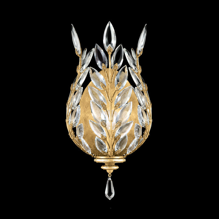 Fine Art Handcrafted Lighting Crystal Laurel 17"H Sconce in Standard Gold Leaf (759550-SF3)