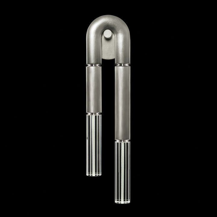 Fine Art Handcrafted Lighting Antonia 28"H RSF Sconce in Standard Silver Leaf, Nickel, No Parchment/Same as Finish (922750-420ST)