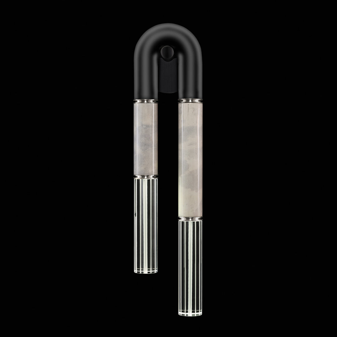 Fine Art Handcrafted Lighting Antonia 28"H RSF Sconce in Standard Black Iron, Nickel, Smoke (922750-122ST)
