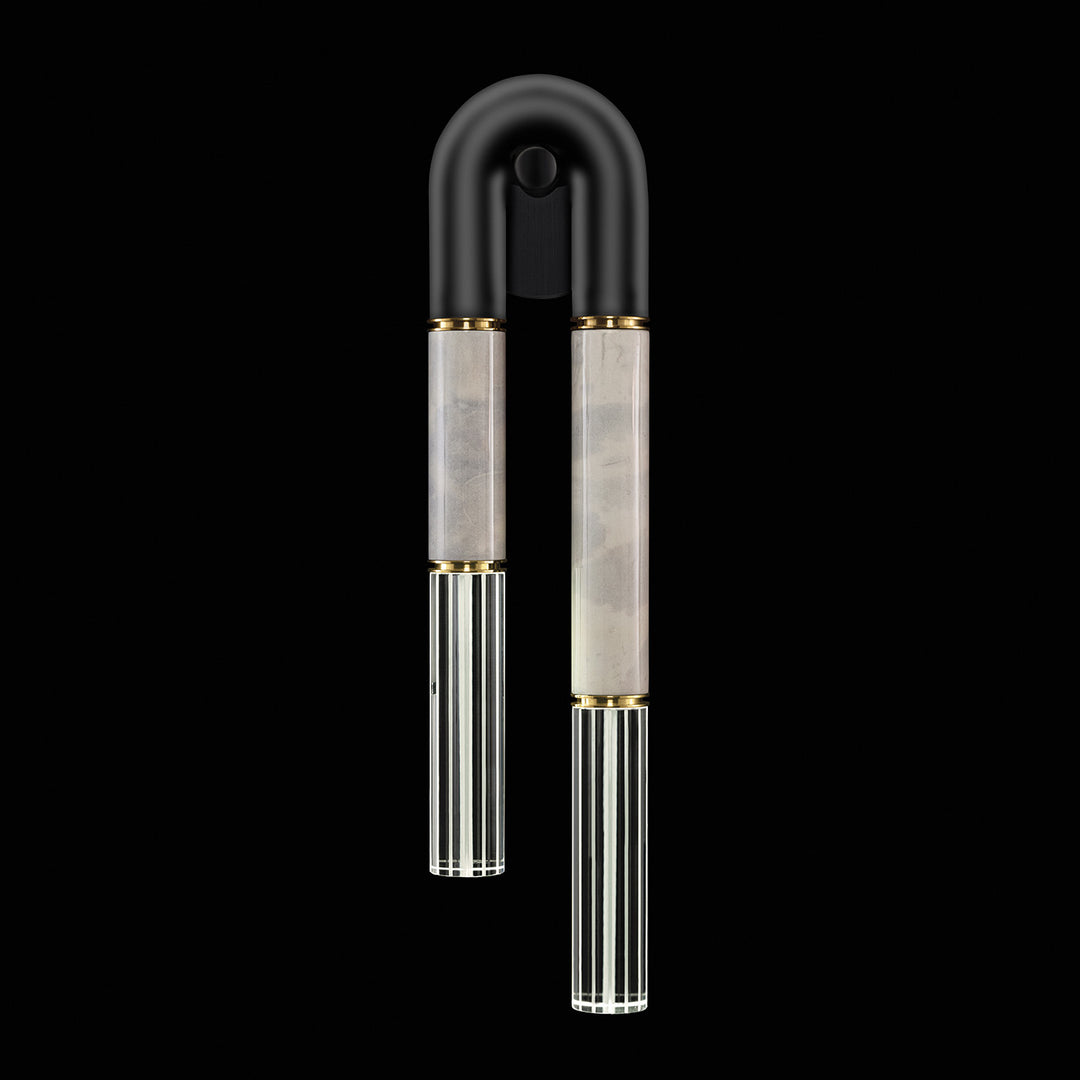 Fine Art Handcrafted Lighting Antonia 28"H RSF Sconce in Standard Black Iron, Brass, Smoke (922750-112ST)