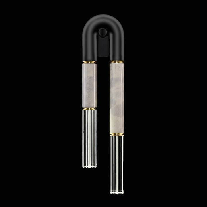 Fine Art Handcrafted Lighting Antonia 28"H RSF Sconce in Standard Black Iron, Brass, Smoke (922750-112ST)