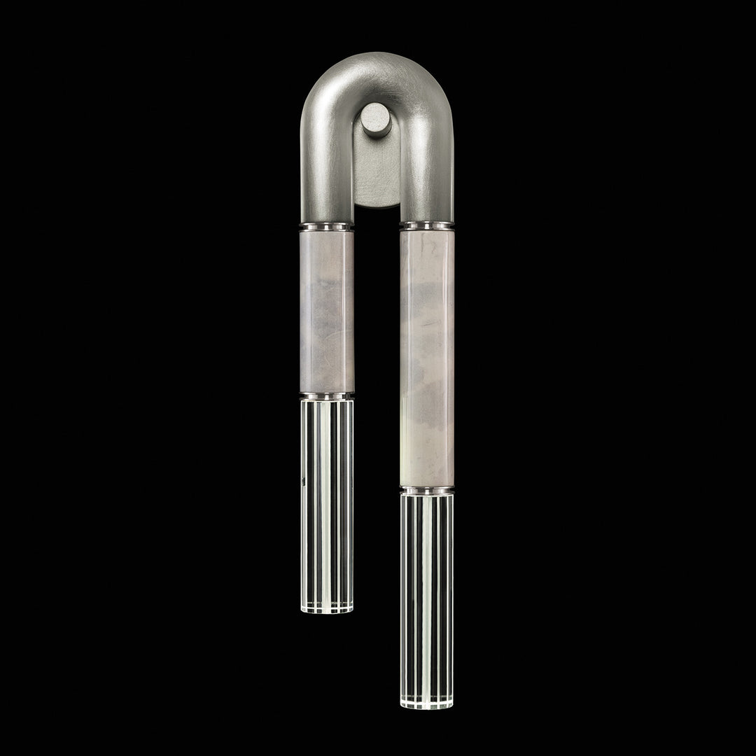 Fine Art Handcrafted Lighting Antonia 28"H RSF Sconce in Standard Silver Leaf, Nickel, Smoke (922750-422ST)