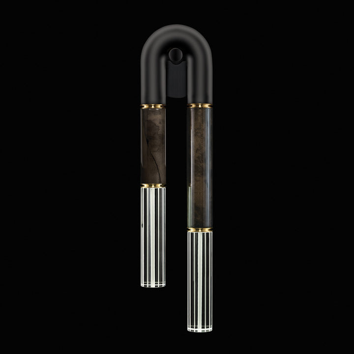 Fine Art Handcrafted Lighting Antonia 28"H RSF Sconce in Standard Black Iron, Brass, Charcoal (922750-111ST)