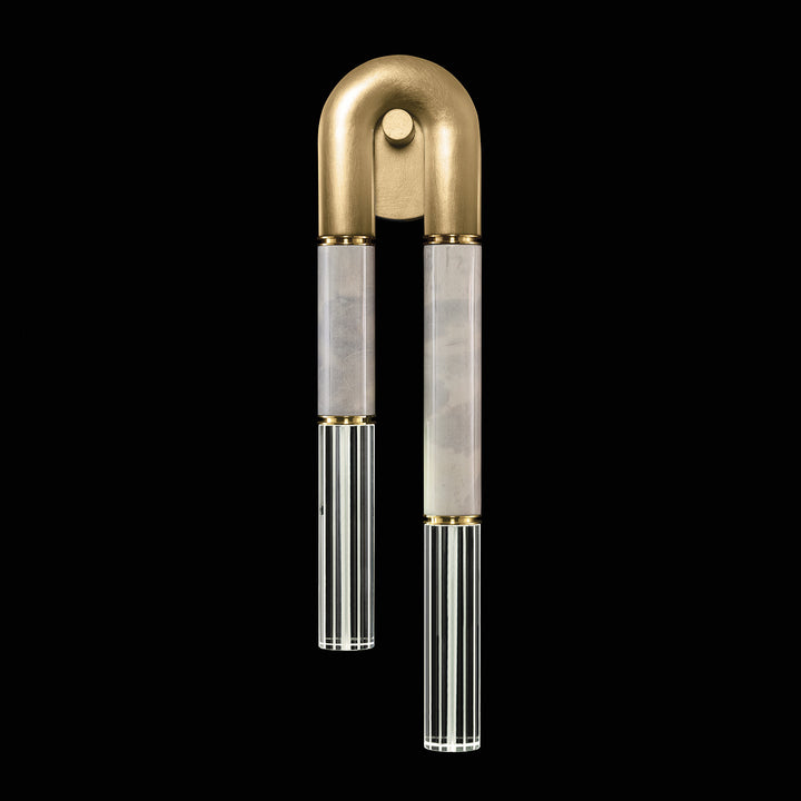 Fine Art Handcrafted Lighting Antonia 28"H RSF Sconce in Standard Gold Leaf, Brass, Smoke (922750-312ST)