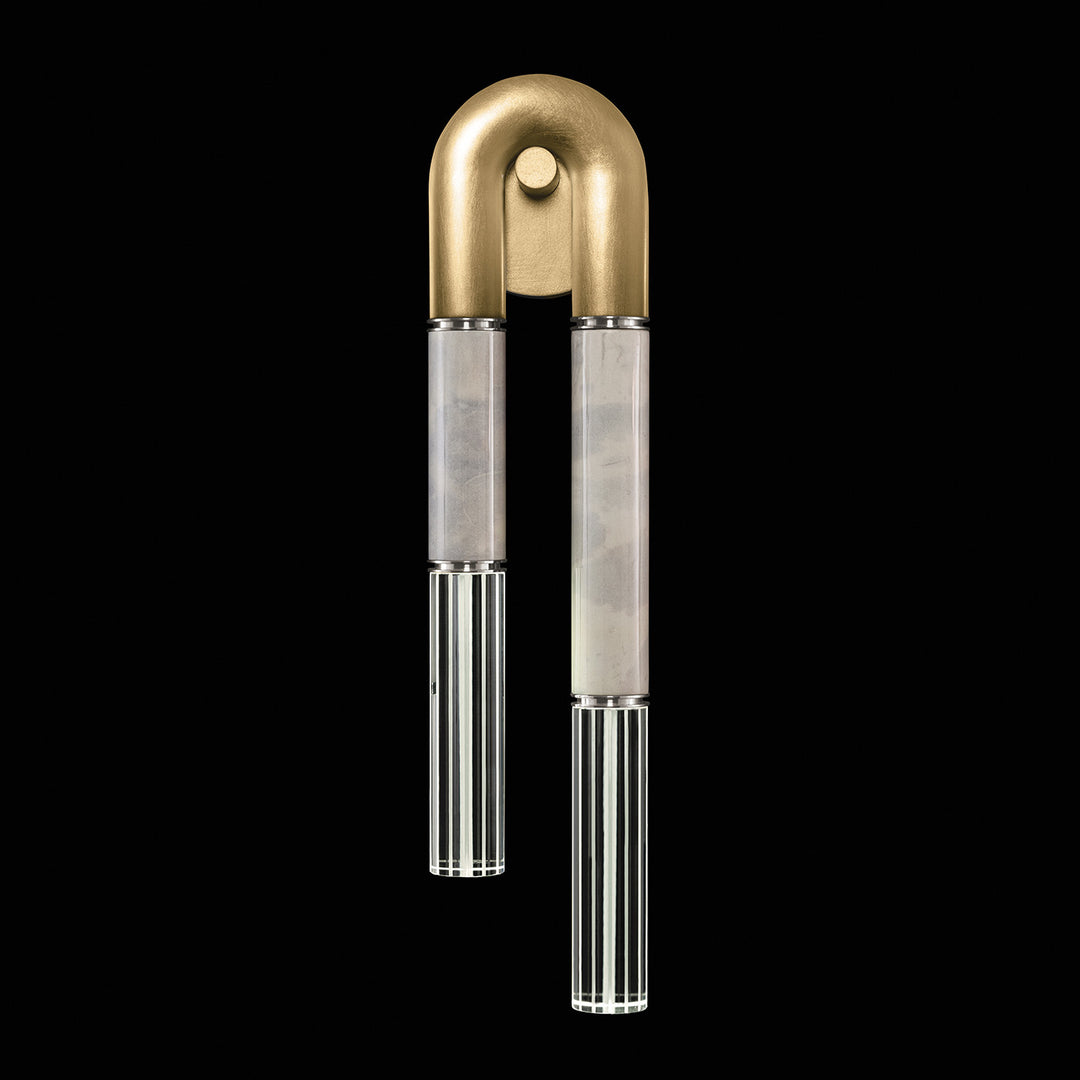 Fine Art Handcrafted Lighting Antonia 28"H RSF Sconce in Standard Gold Leaf, Nickel, Smoke (922750-322ST)