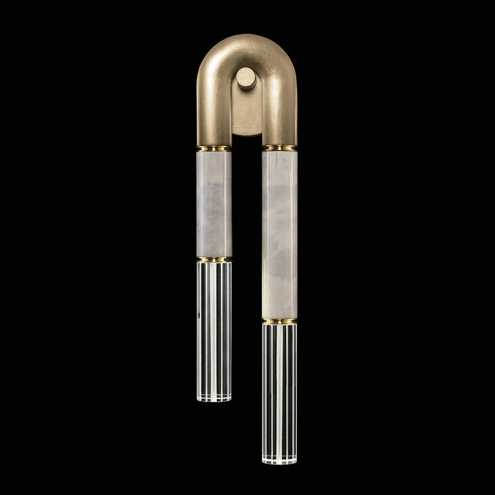 Fine Art Handcrafted Lighting Antonia 28"H RSF Sconce in Standard Soft Gold Leaf, Brass, Smoke (922750-512ST)