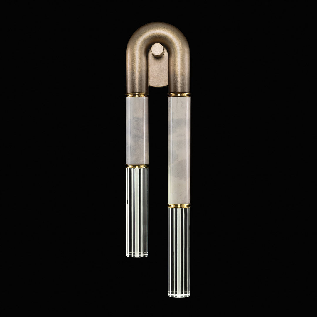 Fine Art Handcrafted Lighting Antonia 28"H RSF Sconce in Soft Ombre Bronze, Brass, Smoke (922750-612ST)