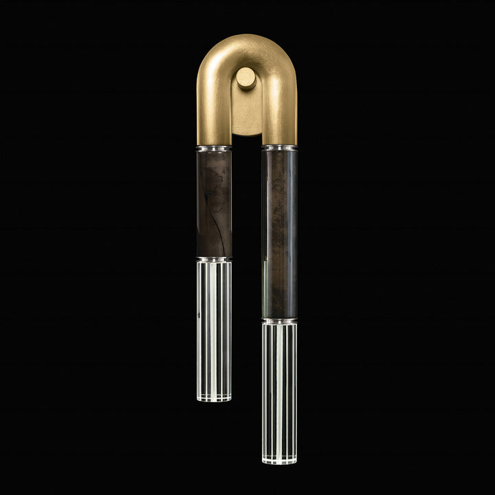 Fine Art Handcrafted Lighting Antonia 28"H RSF Sconce in Standard Gold Leaf, Nickel, Charcoal (922750-321ST)