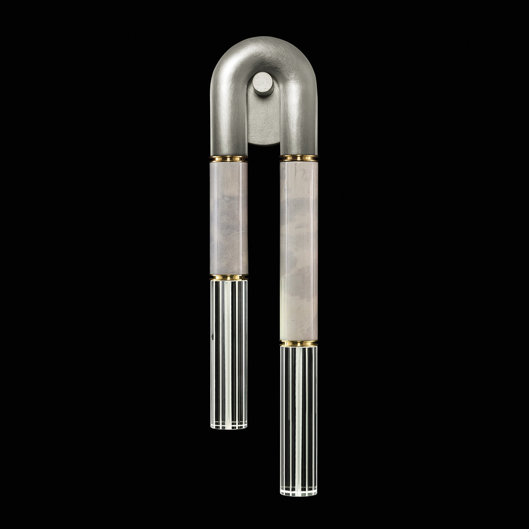 Fine Art Handcrafted Lighting Antonia 28"H RSF Sconce in Standard Silver Leaf, Brass, Smoke (922750-412ST)