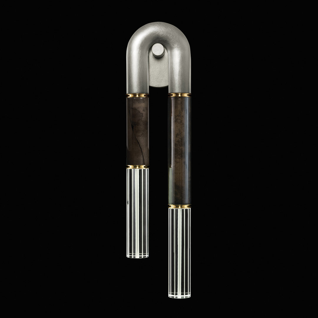 Fine Art Handcrafted Lighting Antonia 28"H RSF Sconce in Standard Silver Leaf, Brass, Charcoal (922750-411ST)