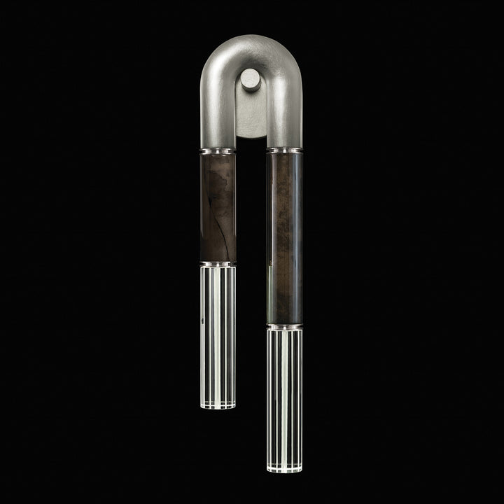 Fine Art Handcrafted Lighting Antonia 28"H RSF Sconce in Standard Silver Leaf, Nickel, Charcoal (922750-421ST)