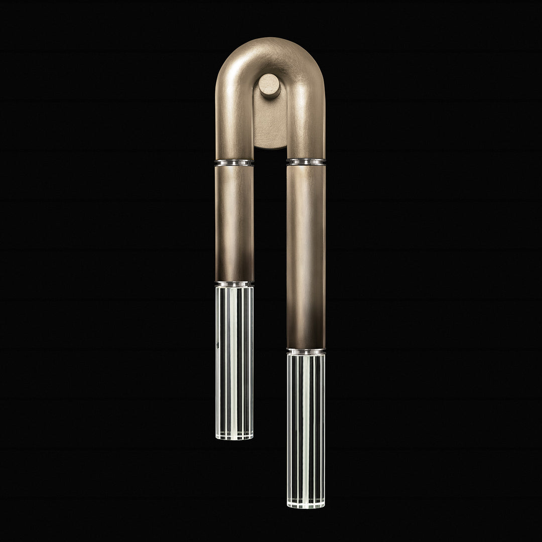 Fine Art Handcrafted Lighting Antonia 28"H RSF Sconce in Soft Ombre Bronze, Nickel, No Parchment/Same as Finish (922750-620ST)