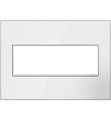 Legrand adorne Mirror White 3-Gang wall plate