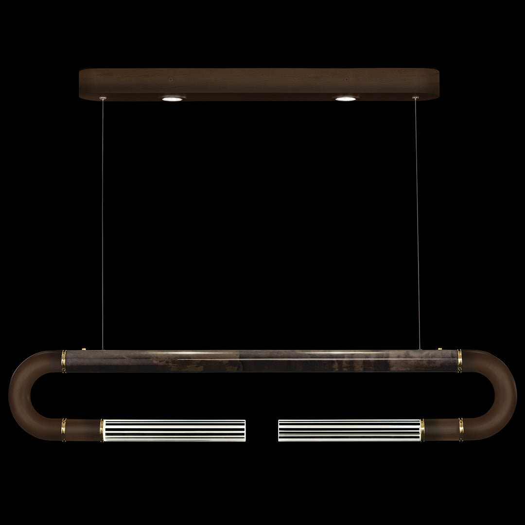 Fine Art Handcrafted Lighting Antonia 52"W Linear Pendant in Standard Bronze, Brass, Charcoal (924140-211ST)