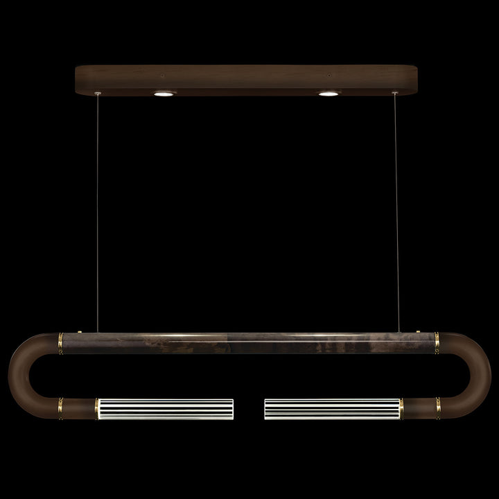 Fine Art Handcrafted Lighting Antonia 52"W Linear Pendant in Standard Bronze, Brass, Charcoal (924140-211ST)