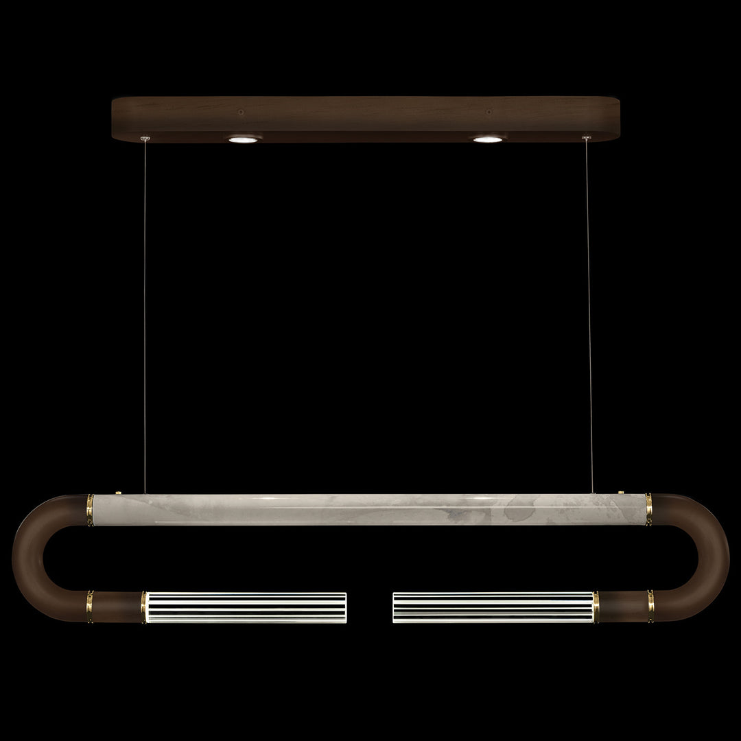 Fine Art Handcrafted Lighting Antonia 52"W Linear Pendant in Standard Bronze, Brass, Smoke (924140-212ST)