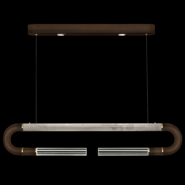 Fine Art Handcrafted Lighting Antonia 52"W Linear Pendant in Standard Bronze, Brass, Smoke (924140-212ST)