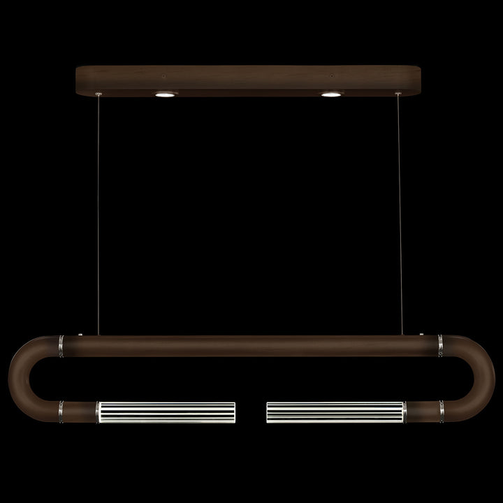 Fine Art Handcrafted Lighting Antonia 52"W Linear Pendant in Standard Bronze, Nickel, No Parchment/Same as Finish (924140-220ST)