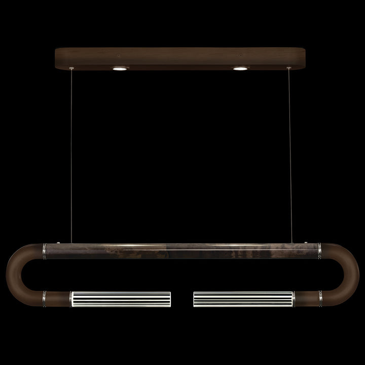 Fine Art Handcrafted Lighting Antonia 52"W Linear Pendant in Standard Bronze, Nickel, Charcoal (924140-221ST)
