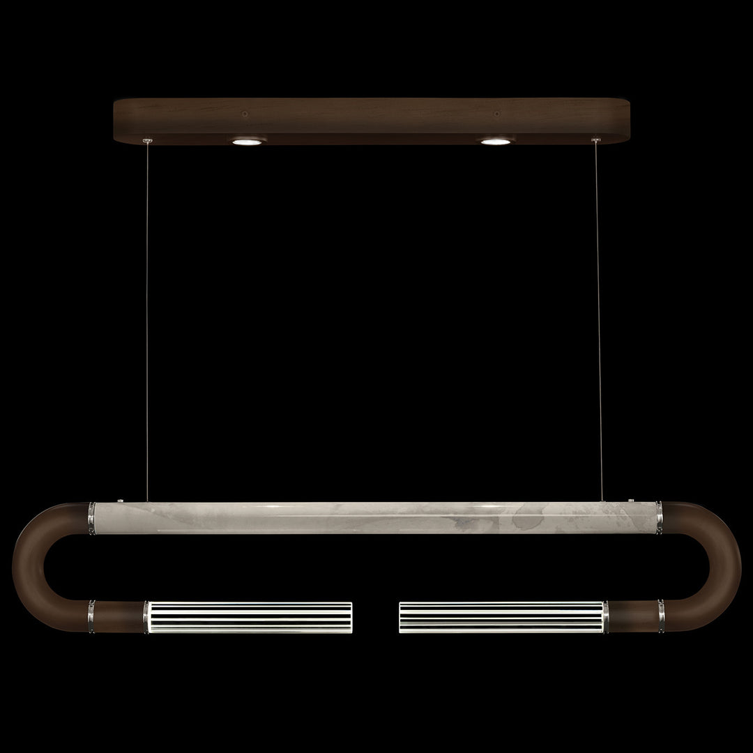 Fine Art Handcrafted Lighting Antonia 52"W Linear Pendant in Standard Bronze, Nickel, Smoke (924140-222ST)