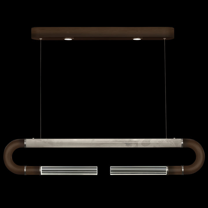 Fine Art Handcrafted Lighting Antonia 52"W Linear Pendant in Standard Bronze, Nickel, Smoke (924140-222ST)