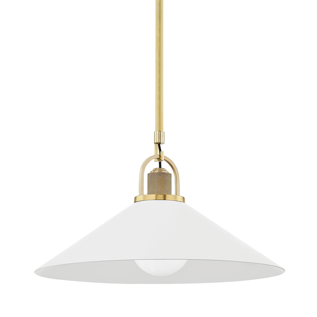 Hudson Valley Lighting Syosset Pendant Pendants Hudson Valley Lighting Aged Brass/soft Off White  