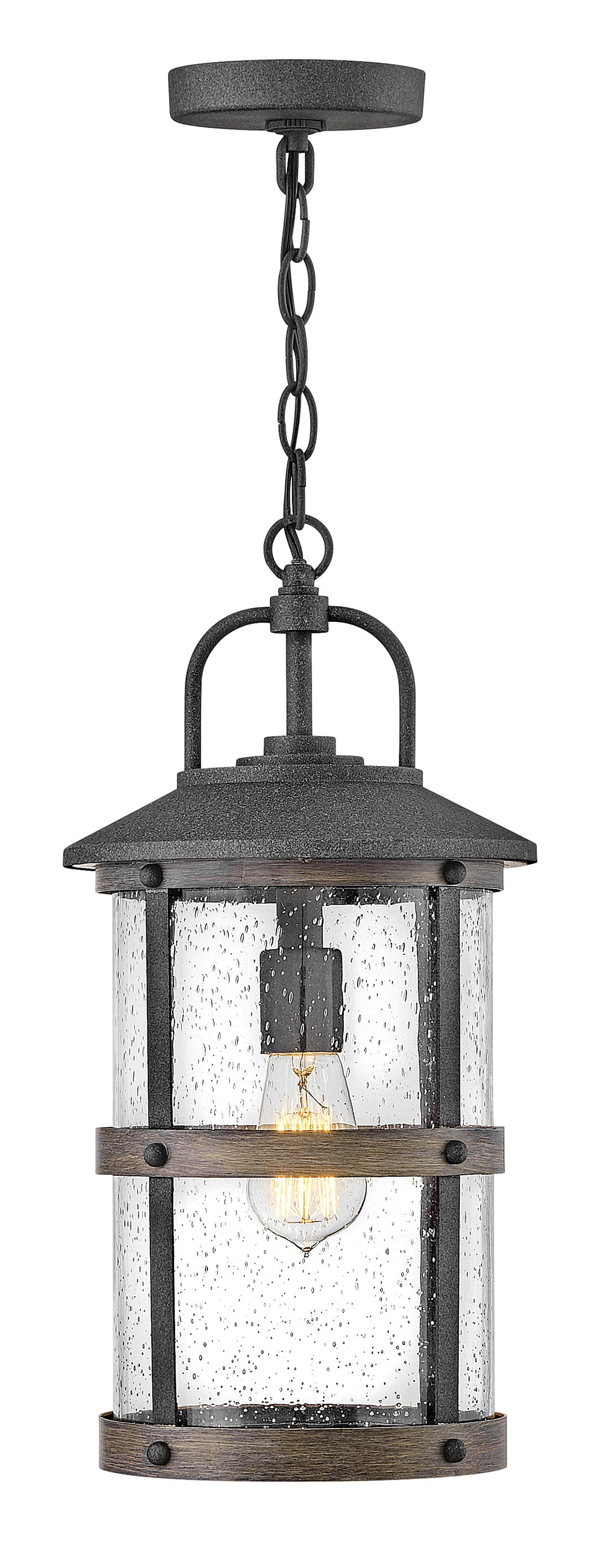 Hinkley Lakehouse Outdoor Hanging Light Medium Hanging Lantern Aged Zinc 2682DZ-LV