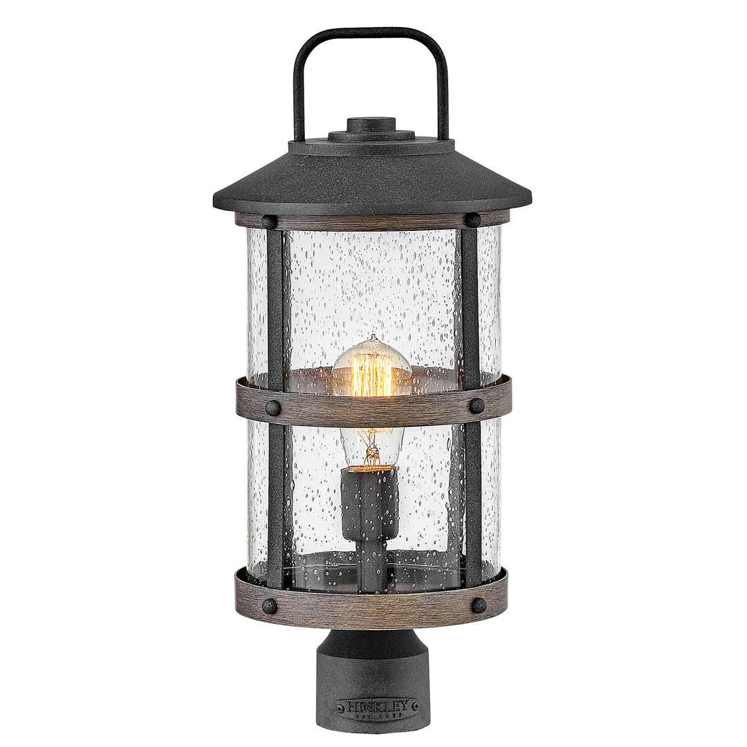 Hinkley Lakehouse Outdoor Post Mount Lantern Medium Post Mount Lantern Aged Zinc 2687DZ-LV