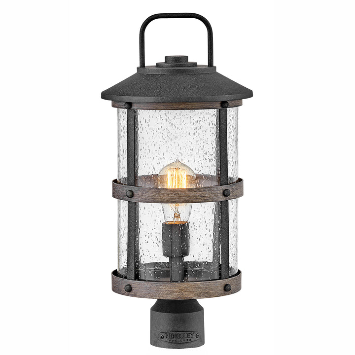 Hinkley Lakehouse Outdoor Post Mount Lantern Medium Post Mount Lantern Aged Zinc 2687DZ-LV