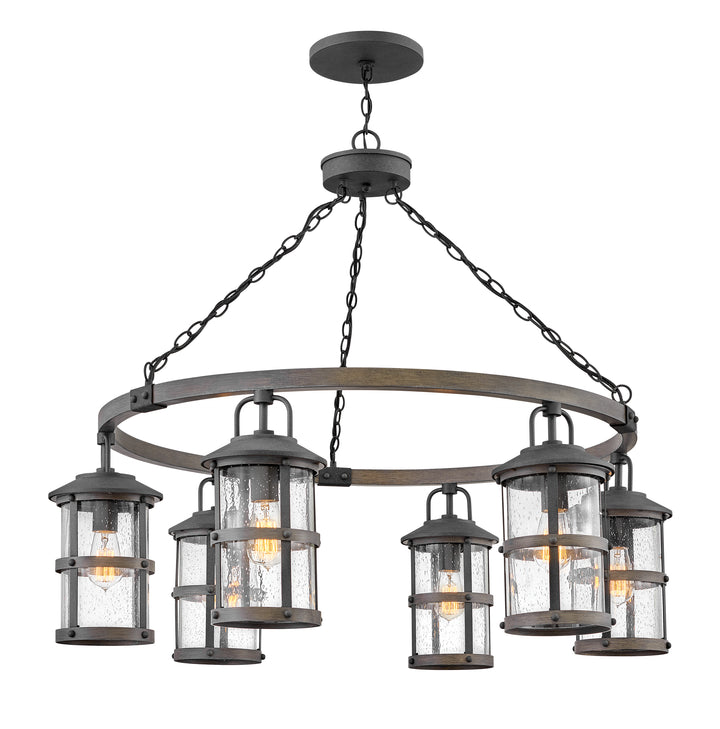 Hinkley Lakehouse Outdoor Chandelier Large Chandelier Aged Zinc 2689DZ-LL