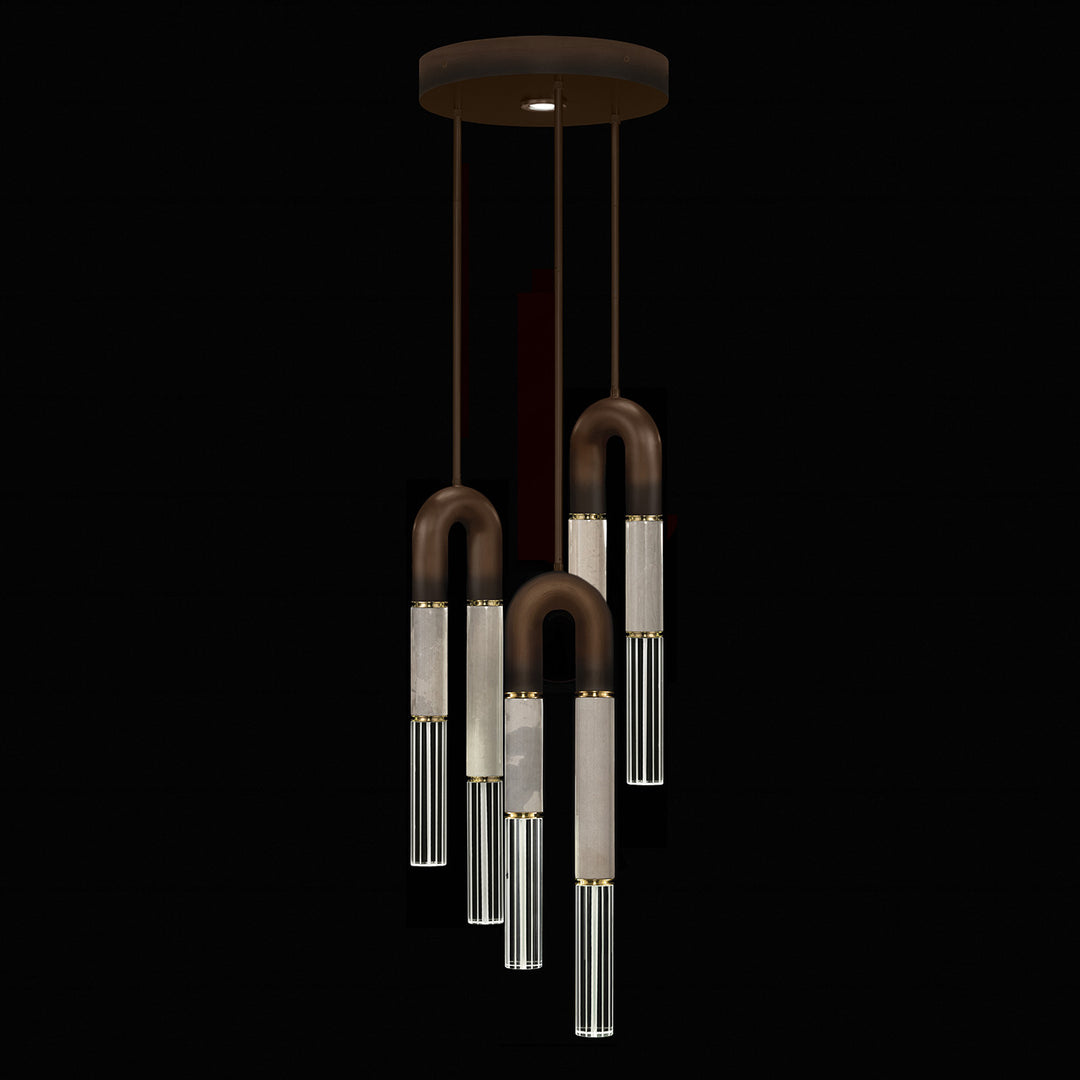 Fine Art Handcrafted Lighting Antonia 16"W Round Pendant 923840 in Standard Bronze, Brass, Smoke (923840-212ST)