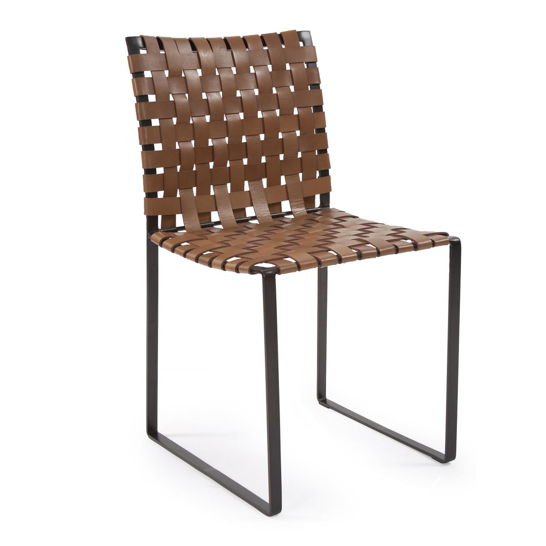 Howard Elliott Collection Irving Woven Leather Dining Chair