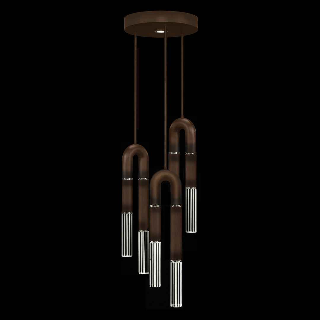 Fine Art Handcrafted Lighting Antonia 16"W Round Pendant 923840 in Standard Bronze, Nickel, No Parchment/Same as Finish (923840-220ST)