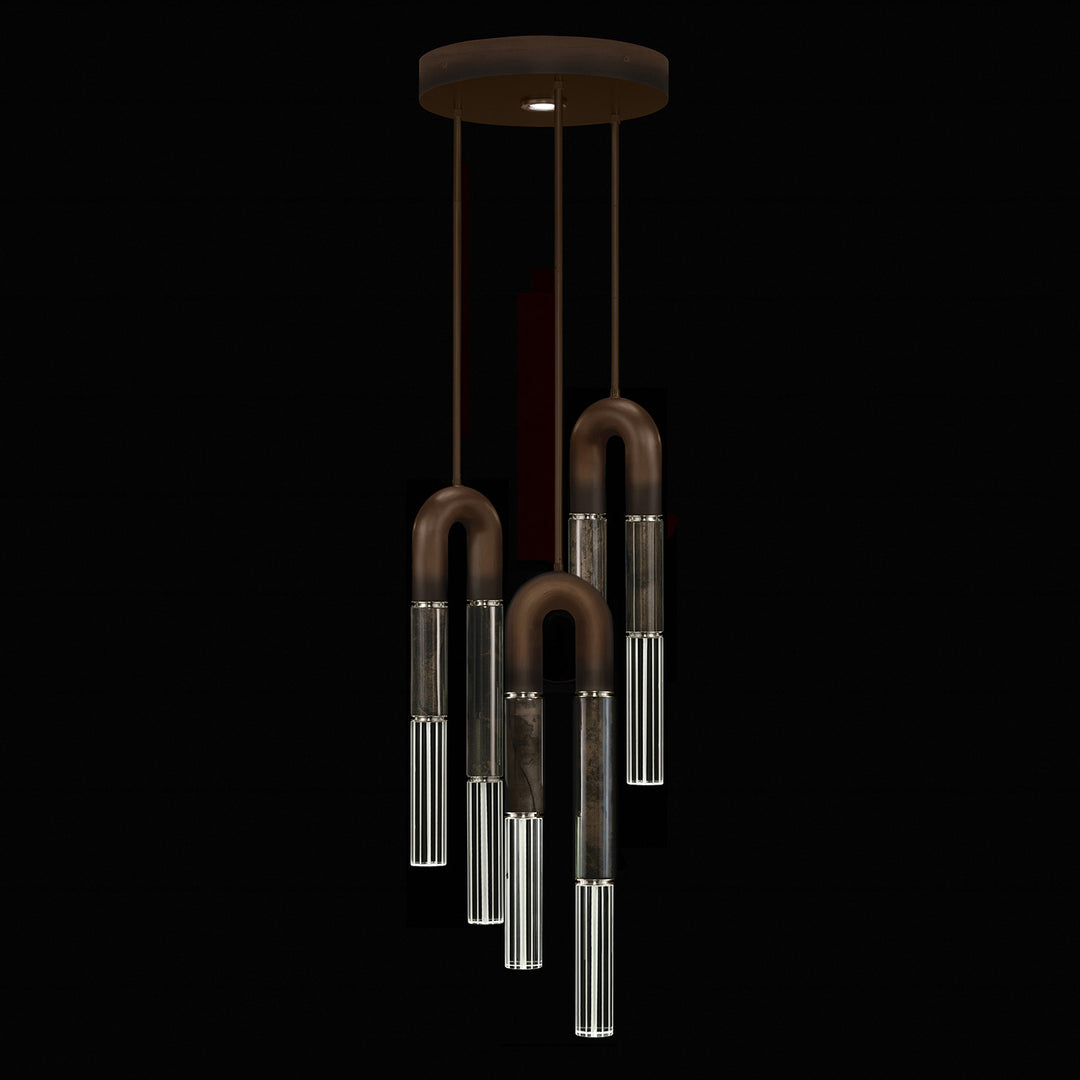 Fine Art Handcrafted Lighting Antonia 16"W Round Pendant 923840 in Standard Bronze, Nickel, Charcoal (923840-221ST)