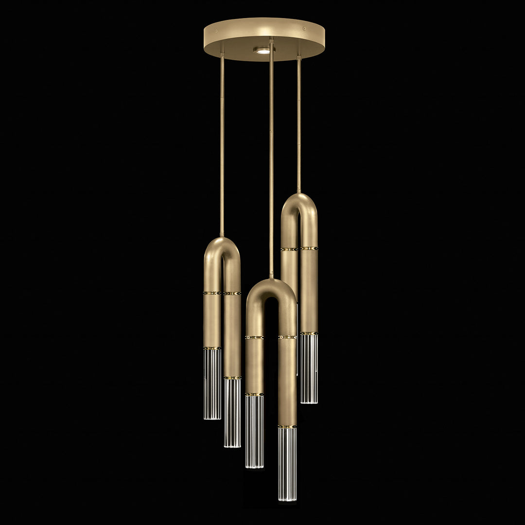 Fine Art Handcrafted Lighting Antonia 16"W Round Pendant 923840 in Standard Gold Leaf, Brass, No Parchment/Same as Finish (923840-310ST)