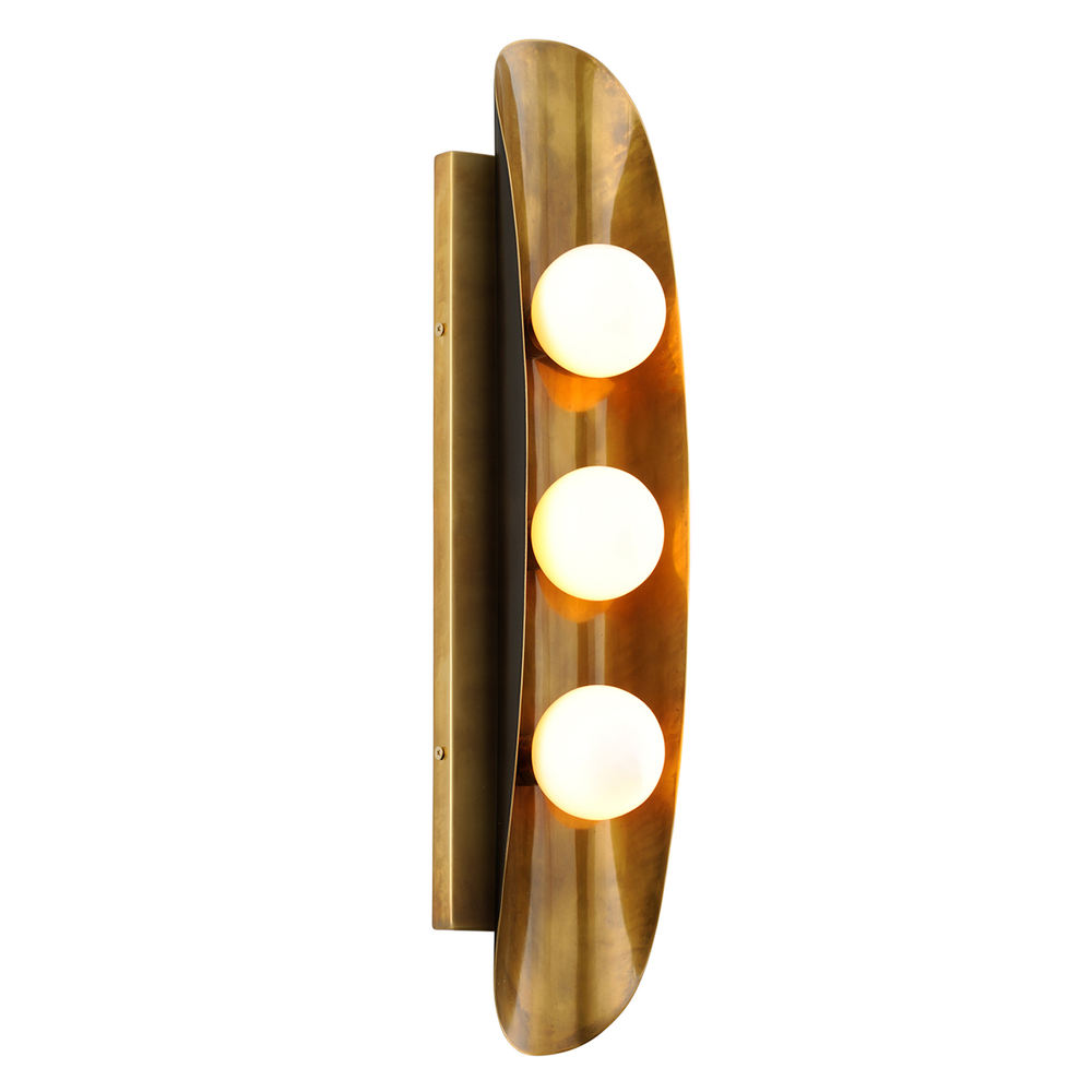 Corbett Lighting Hopper Wall Sconce Wall Sconces Corbett VINTAGE BRASS BRONZE ACCENTS 4.5x23.75 